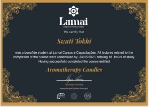 lamai course certificate aromatherapy candles swati tokhi