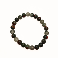 Bloodstone 8mm Round Bead Bracelet