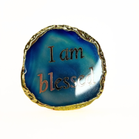 I Am Blessed Crystal Stone Agate Coaster For Table Decoration