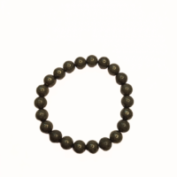 Pyrite 8mm Round Bead Bracelet